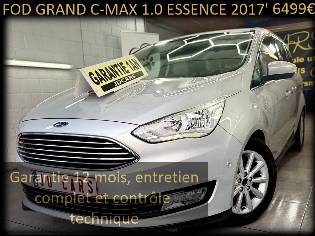 FORD GRAND C-MAX 1.0 ESSENCE ‼️GARANTIE 1 AN CTOK‼️, Autos, Argent ou Gris, Achat, Euro 6, Entreprise