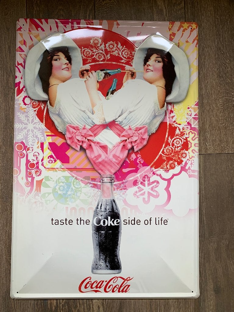 Coca Cola reclamebord 60 x 39,5 cm plakkaat, Verzamelen, Ophalen of Verzenden, Zo goed als nieuw, Reclamebord