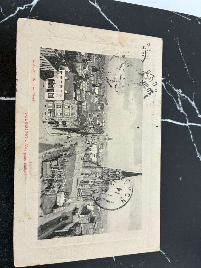 Tourcoing vue panoramique, Envoi, Avant 1920, Affranchie, France