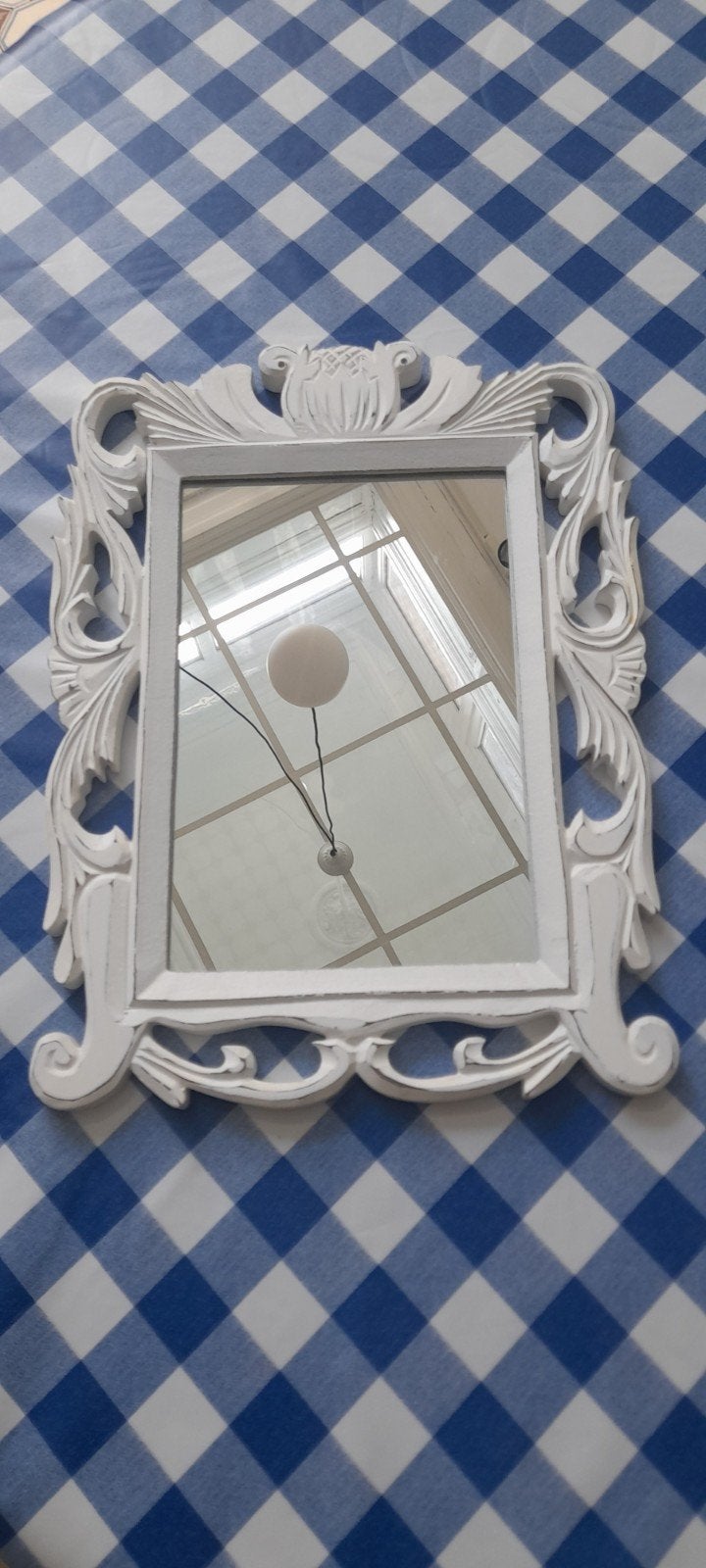 Wit houten spiegel, Antiek en Kunst, Ophalen of Verzenden