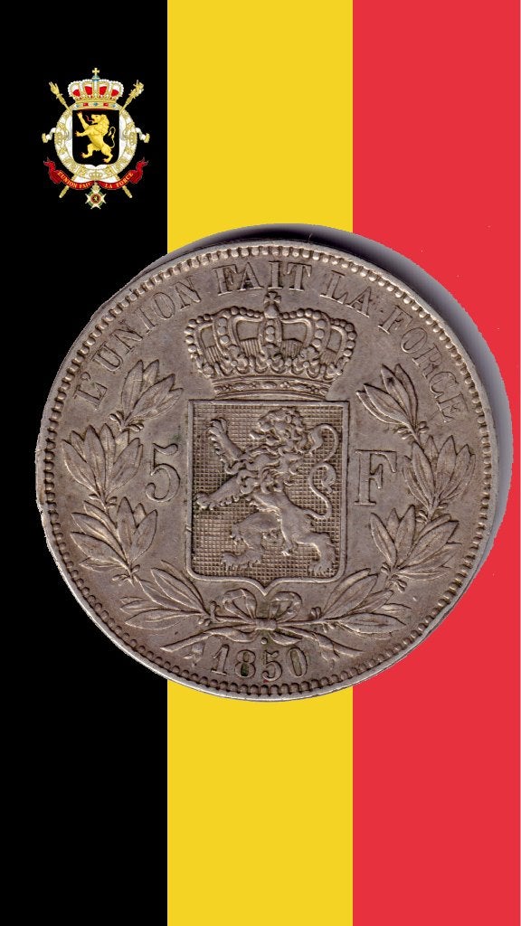 VARIANTE : 5 francs 1850 (point) - Léopold I, Enlèvement ou Envoi, Monnaie en vrac, Argent, Argent