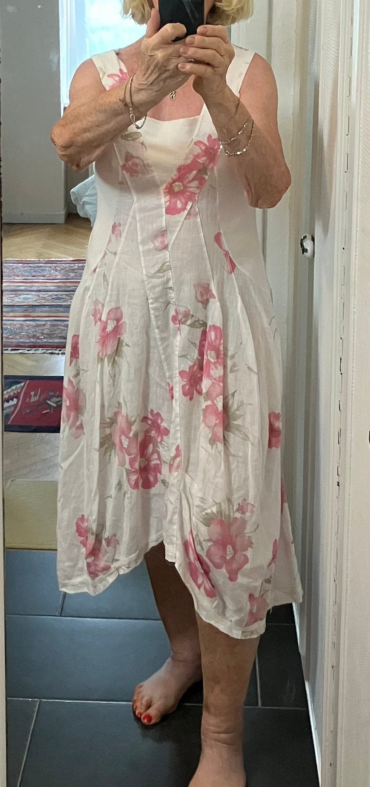 Zeer mooie en elegante katoenen jurk, Kleding | Dames, Ophalen of Verzenden, Zo goed als nieuw, Wit