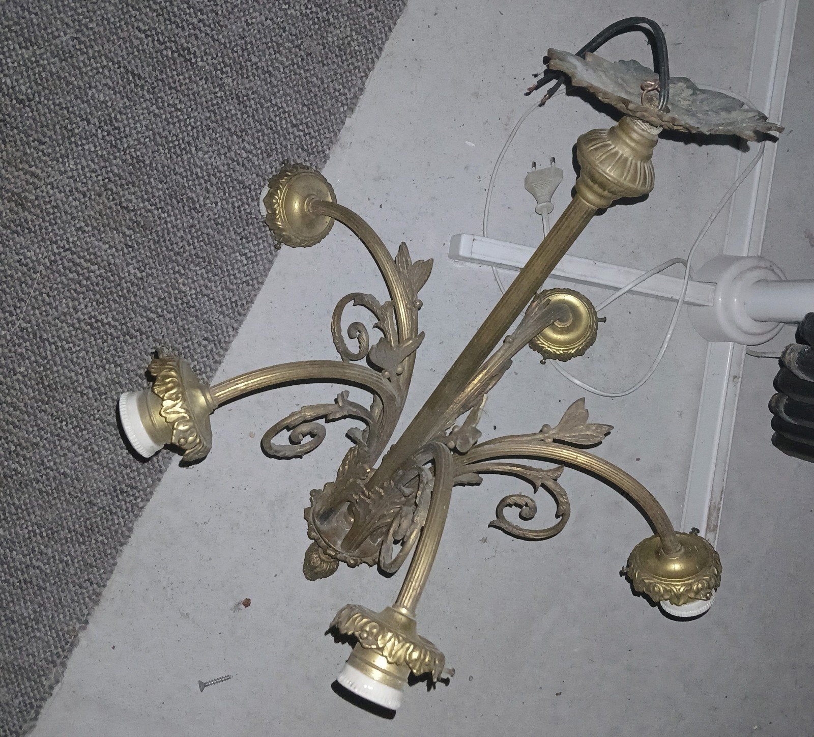 lustre à 5 branches de style Louis XV / Rocaille, Antiquités & Art, Enlèvement