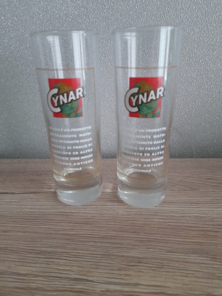 Lot de 2 verres vintage  Cinar amaro 70/80, Collections, Enlèvement ou Envoi, Utilisé, Verres et Verres à shot