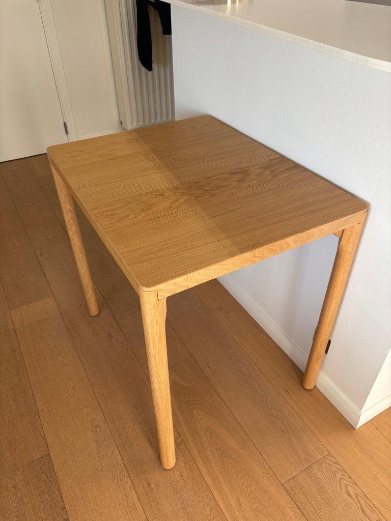 Compacte IKEA RÅVAROR Eettafel – 60x78 cm – Eikenfineer, Huis en Inrichting, Ophalen, 50 tot 100 cm, Minimalistisch & modern, Eikenhout