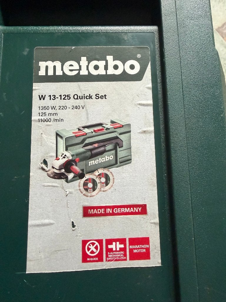 Disqueuse Metabo, Enlèvement, Comme neuf, 1000 watts ou plus, Meuleuse d'angle