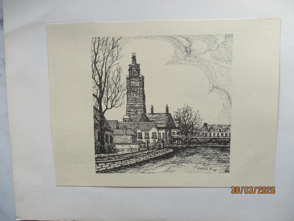 prent Dender Denderbrug Colson A. 1978, Verzamelen, 1960 tot 1980, Verzenden, Zo goed als nieuw, Prent