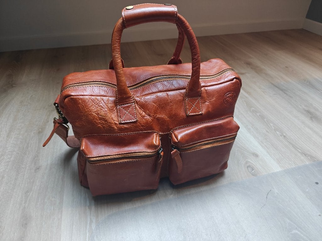 Sac de week-end en cuir véritable MicMacBags, Bijoux, Sacs & Beauté, 30 cm ou plus, Enlèvement ou Envoi, Moins de 40 cm, Moins de 35 cm