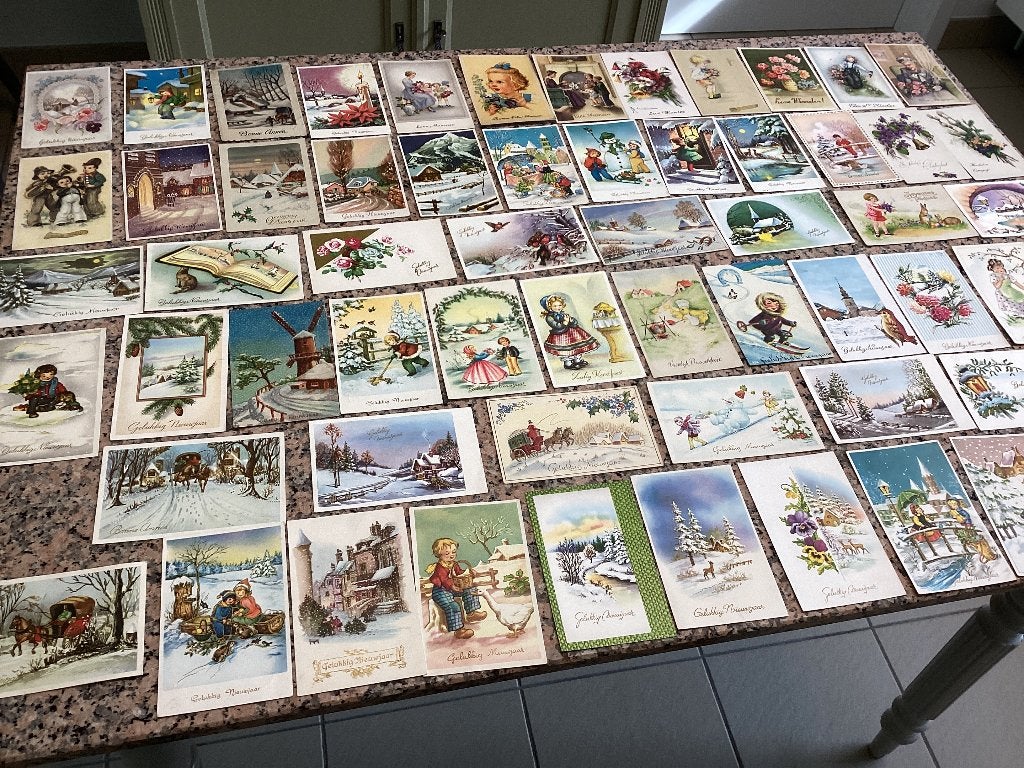 Lot de 62 cartes de vœux des années 1960, Collections, Enlèvement ou Envoi, 1960 à 1980, Affranchie, (Jour de) Fête