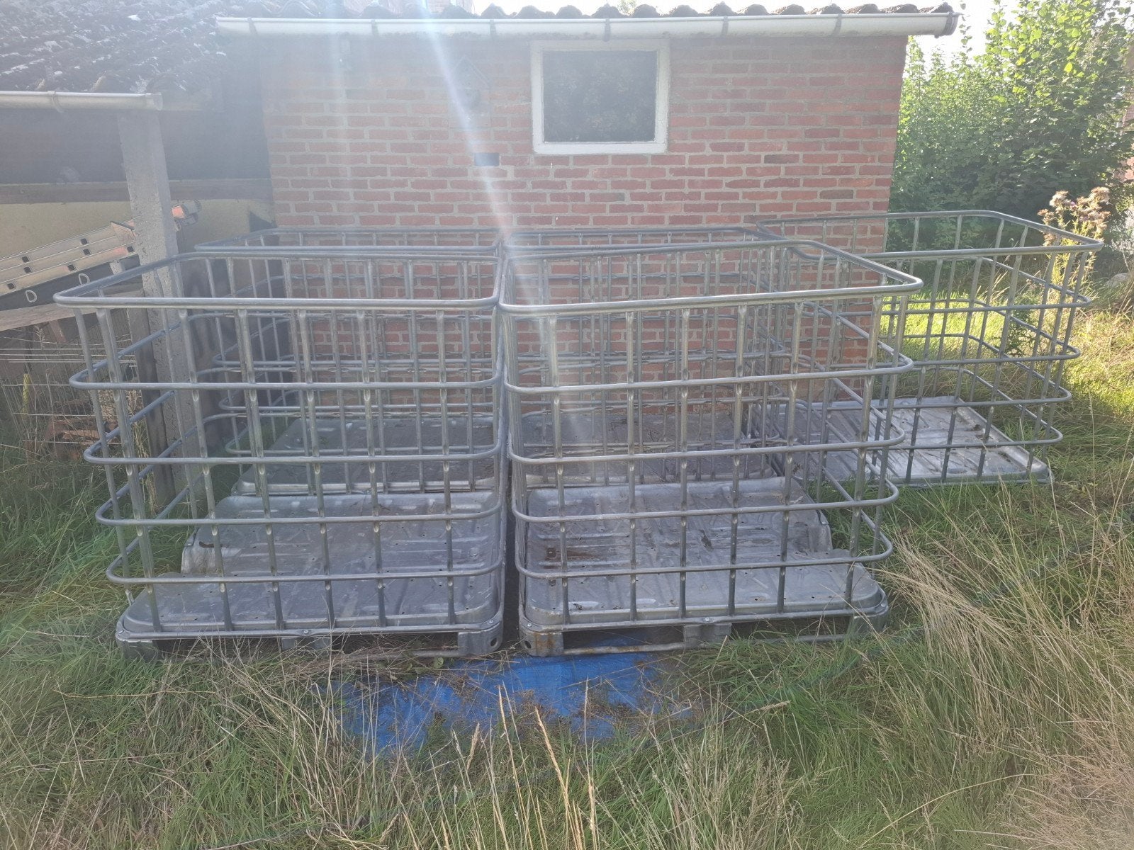 5 IBC containers met galvanise bodem, Enlèvement