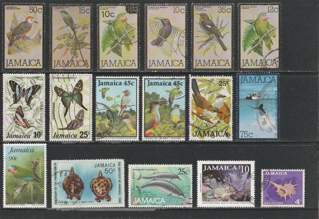 32  LOSSE  ZEGELS  JAMAICA  DIEREN  Varia ( Zie 2 scans ), Verzenden, Dier of Natuur