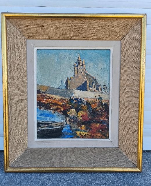 Huile sur toile Concarneau signe René le forestier, Ophalen of Verzenden, Doek