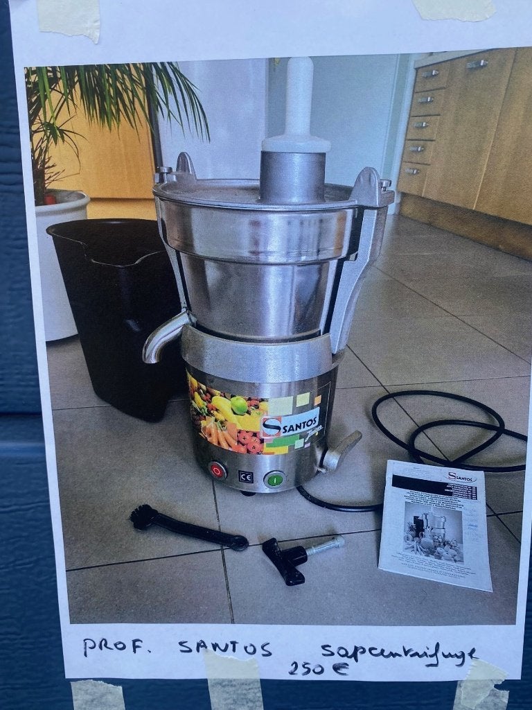 Santos professionele sapcentrifuge, Elektronische apparatuur, Juicers, Ophalen, Gebruikt, Elektrisch, Sapcentrifuge