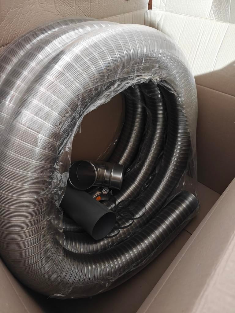 NIEUWE Buis voor schoorsteen met aansluitingen en dichtingen, Ophalen, 6 meter of meer, Nieuw, 80 mm of meer