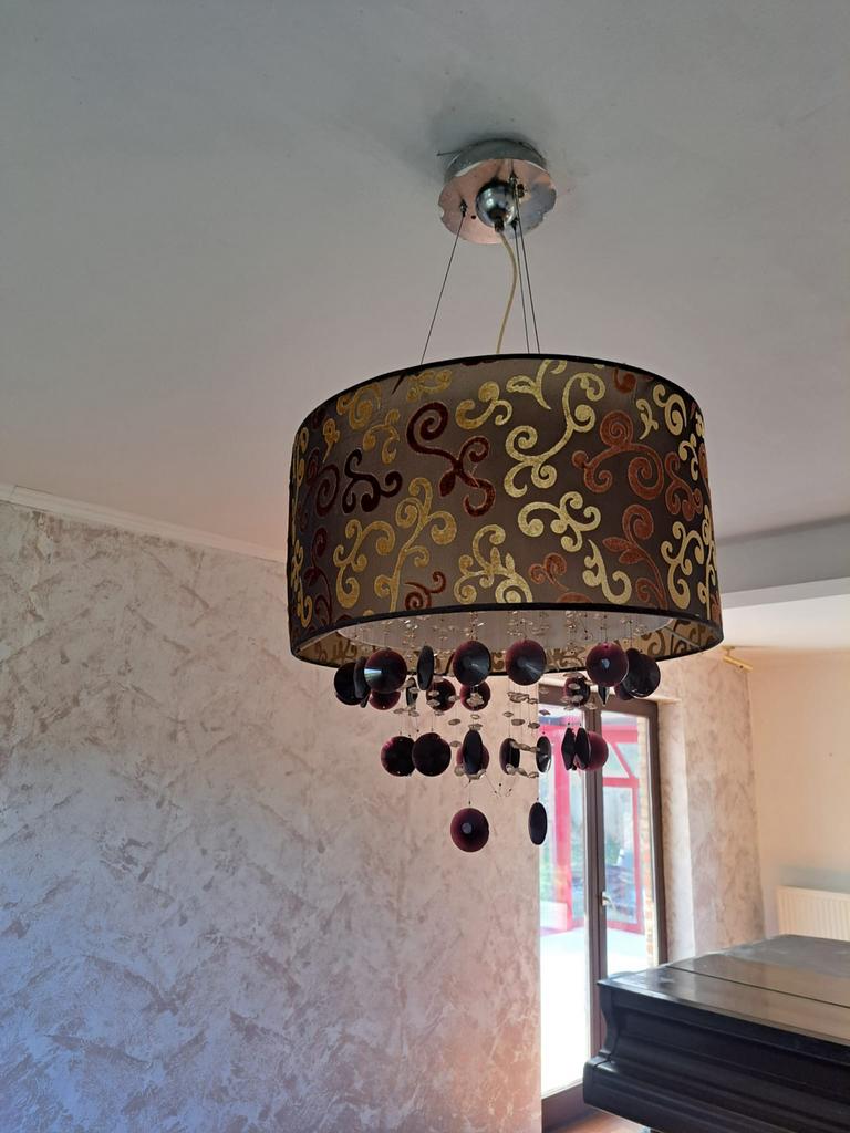 Lustre abat-jour éclairage effet pluie de cristal, Enlèvement, Utilisé