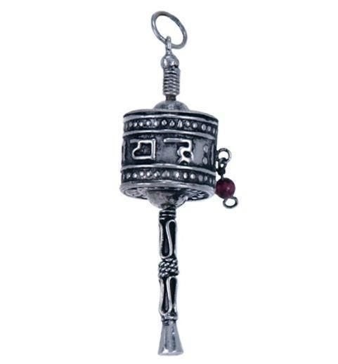 Gebedswiel hangertje zilver, met mantra, Nieuw, Ophalen of Verzenden, Kruis of Symbool, Zilver