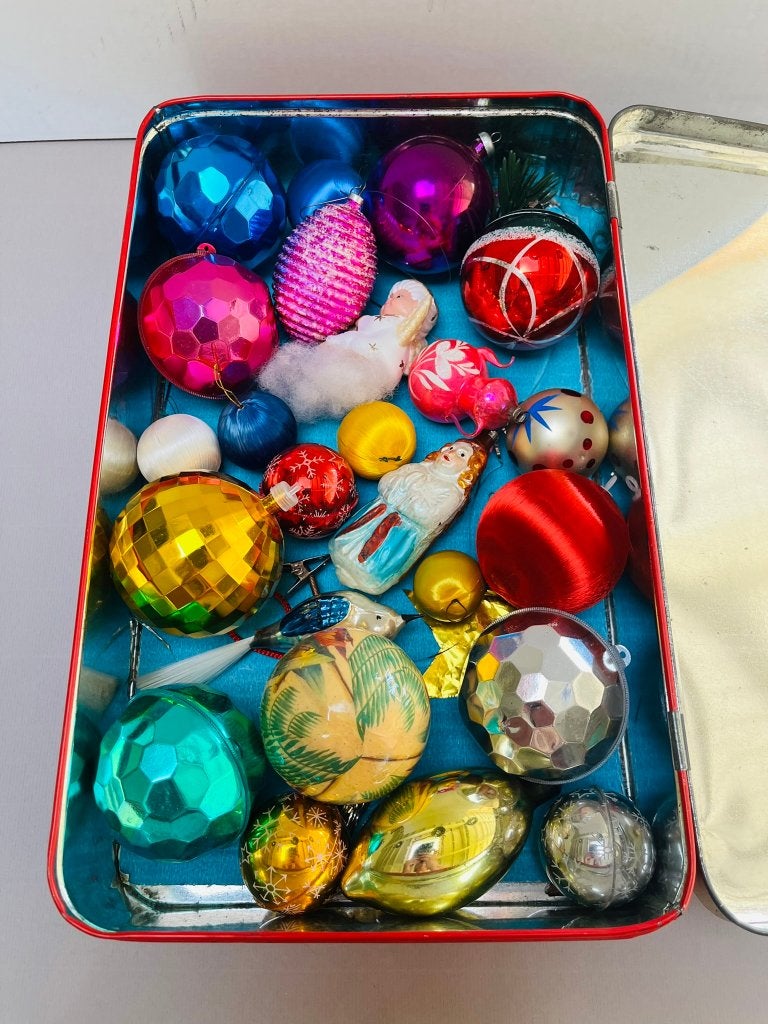 Lot oude & vintage kerstballen – glas, figuren & retro kerst, Diversen, Ophalen of Verzenden, Gebruikt