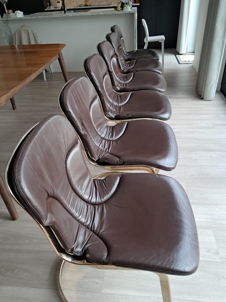6 vintage design stoelen Willy Rizzo Cidue, Enlèvement