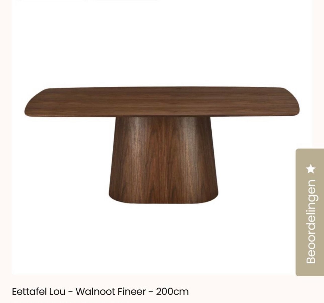 Eettafel Walnoot Fineer - 200cm, Maison & Meubles, Tables | Tables à manger, Neuf, Enlèvement, 50 à 100 cm, 200 cm ou plus