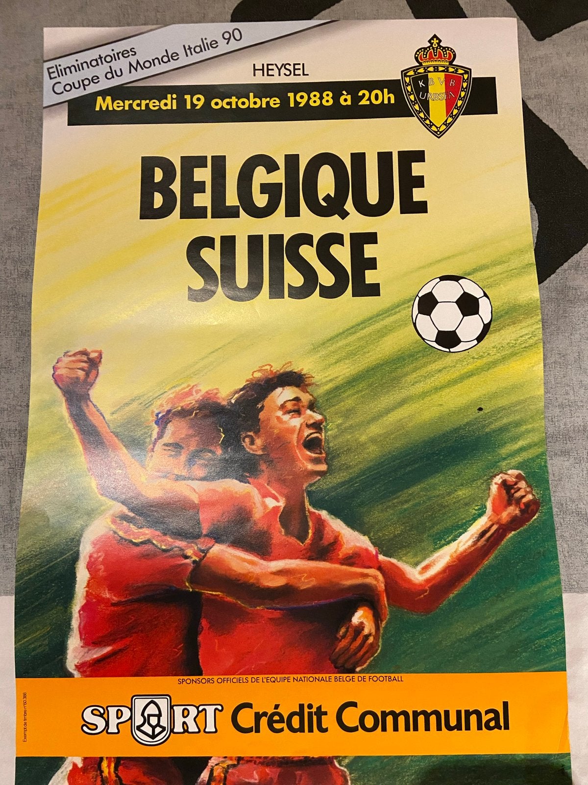 Wedstrijd Affiche rode duivels 1988, Verzamelen, Sportartikelen en Voetbal, Ophalen of Verzenden, Nieuw, Poster, Plaatje of Sticker