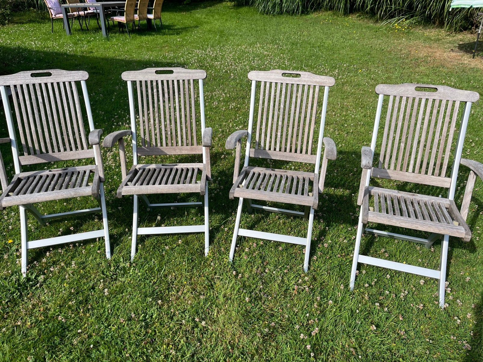 4 chaises de jardin, Enlèvement, Utilisé, Bois