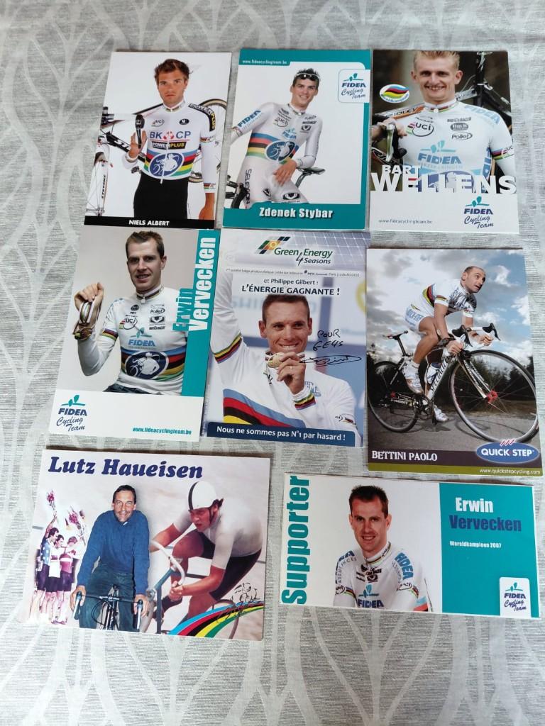 Cyclisme; 7 wereldkampioenen wielrennen, Verzamelen, 1980 tot heden, Ophalen of Verzenden, Zo goed als nieuw, Prent