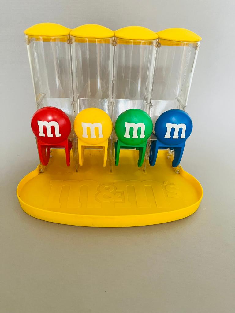 Distributeur de bonbons vintage M&M's - 4 couleurs, Collections, Marques & Objets publicitaires, Utilisé, Autres types, Enlèvement ou Envoi
