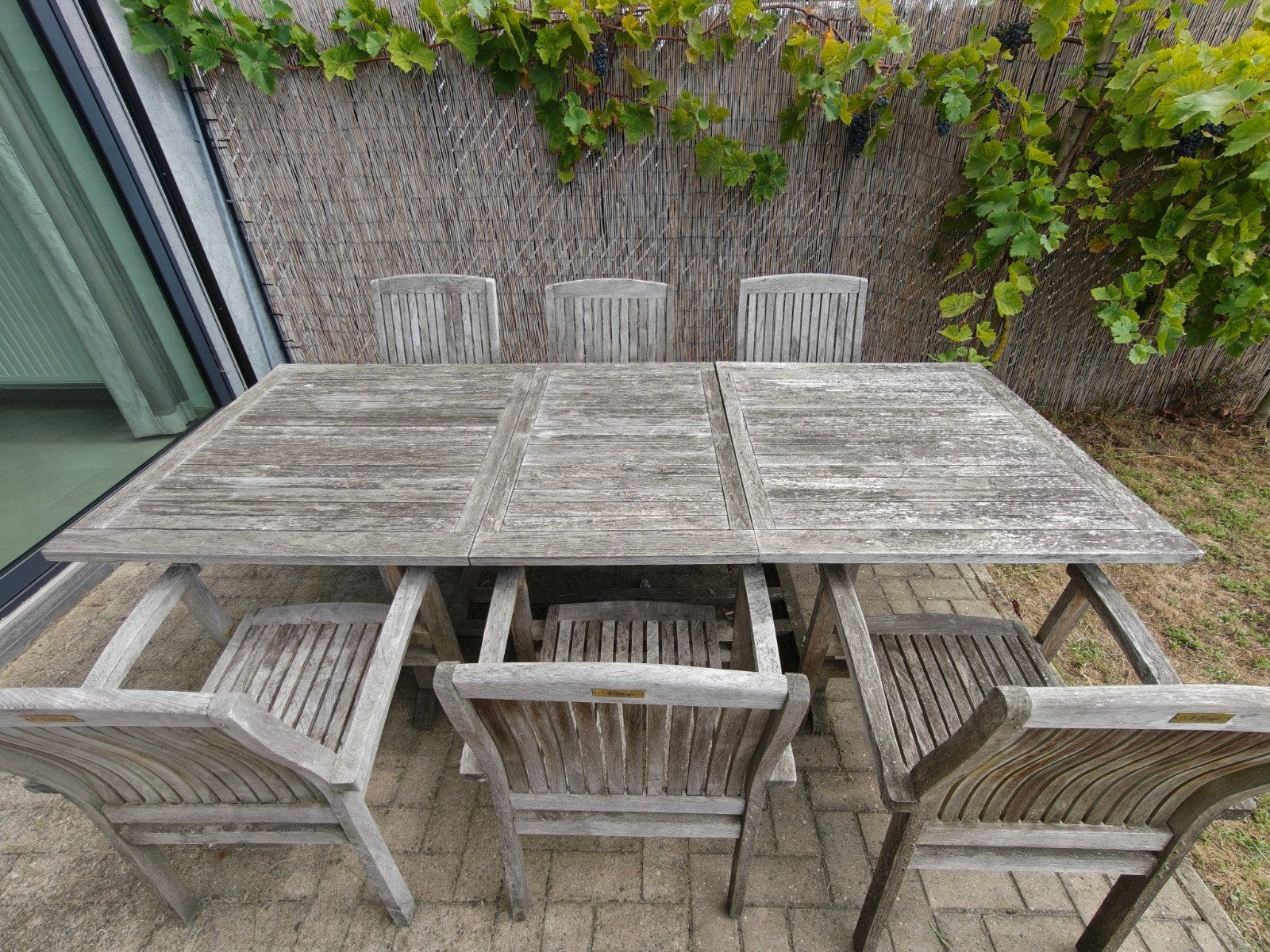 Tuinset hardhout voor 6, Tuin en Terras, Ophalen, Gebruikt, Hardhout, 6 zitplaatsen