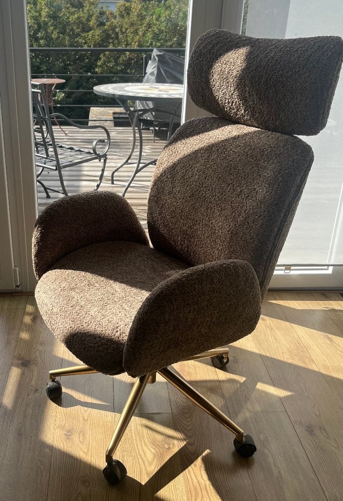 Fauteuil de bureau Ergonomique Brun / Doré, Huis en Inrichting, Ophalen, Bruin, Nieuw, Bureaustoel