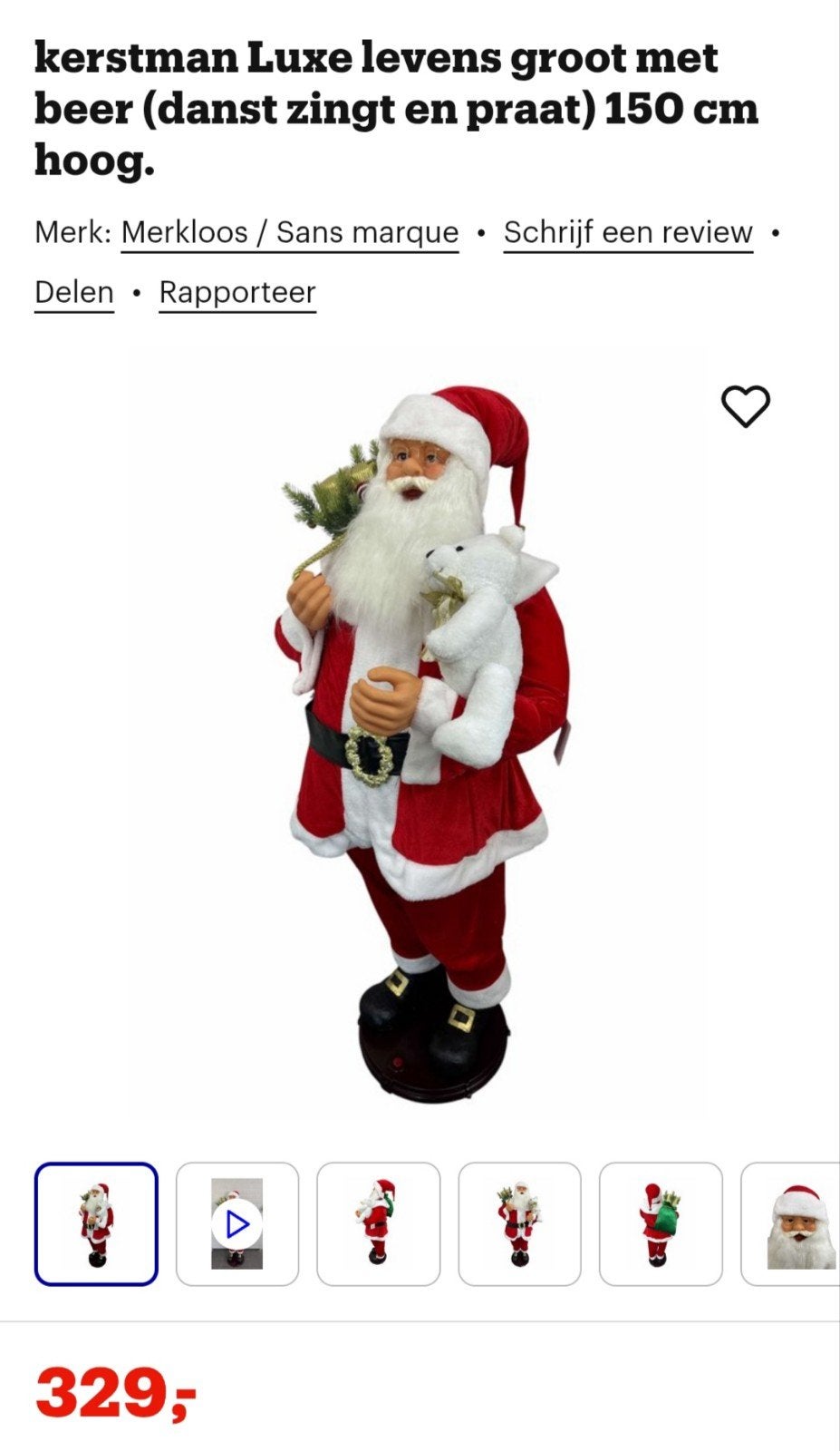 kerstman 1, 50 hoog , lees goed de beschrijving aub, Ophalen, Gebruikt