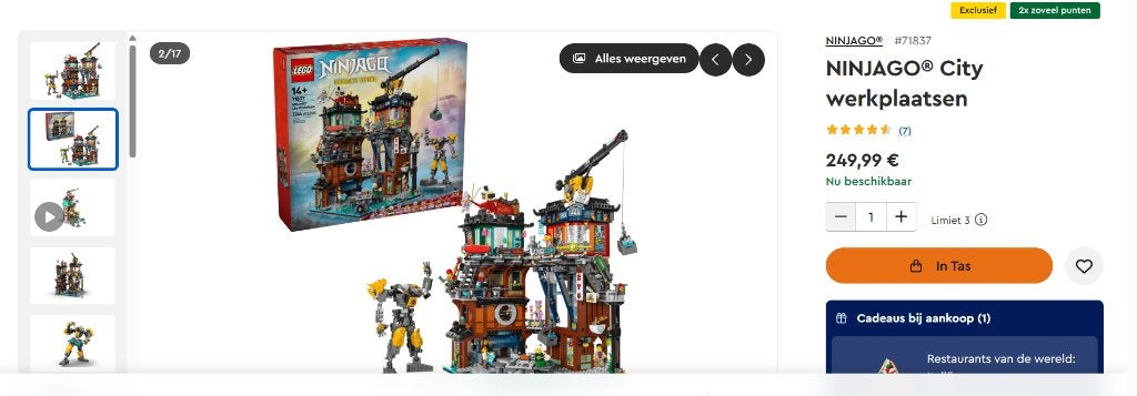 Lego Ninjago werkplaats, Kinderen en Baby's, Ophalen, Lego, Zo goed als nieuw, Compleet