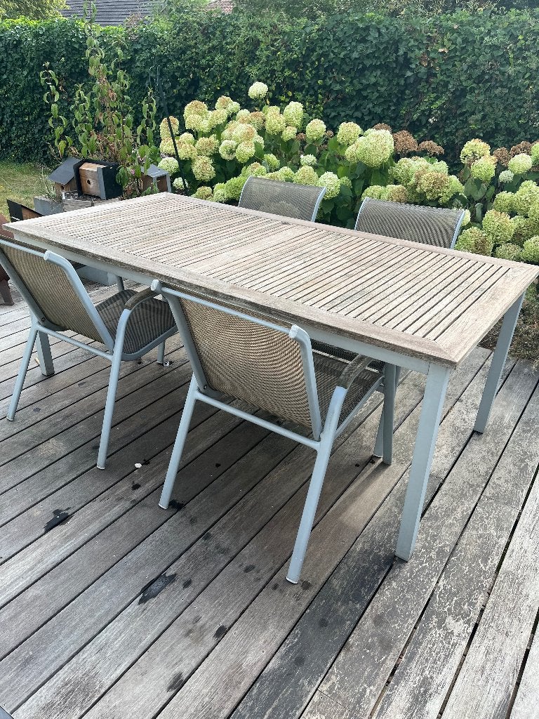 Tuintafel, Tuin en Terras, Tuintafels, Ophalen, Gebruikt, Rechthoekig, Hout