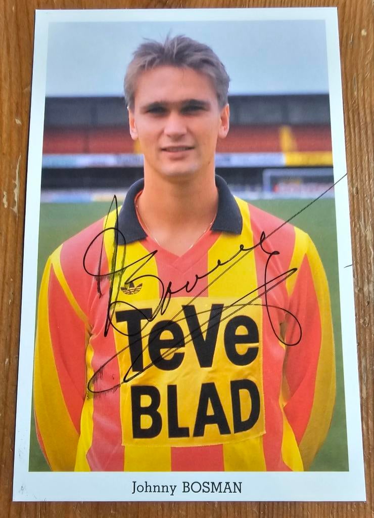 1989 John Bosman KV Mechelen Spelerskaart handgesigneerd!, Ophalen of Verzenden, Zo goed als nieuw, Spelerskaart