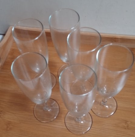 6 Champagne glazen (1x gebruikt) (vlakbij Hubo UZ Gent), Ophalen