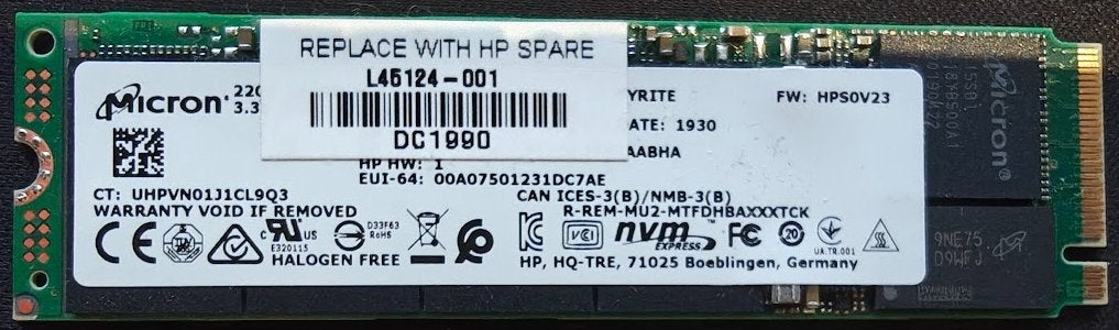 Micron 256GB M.2 NVMe SSD – 100% gezondheid - 2 bedrijfsuren, Computers en Software, Harde schijven, Intern, SSD, Nieuw, Ophalen of Verzenden