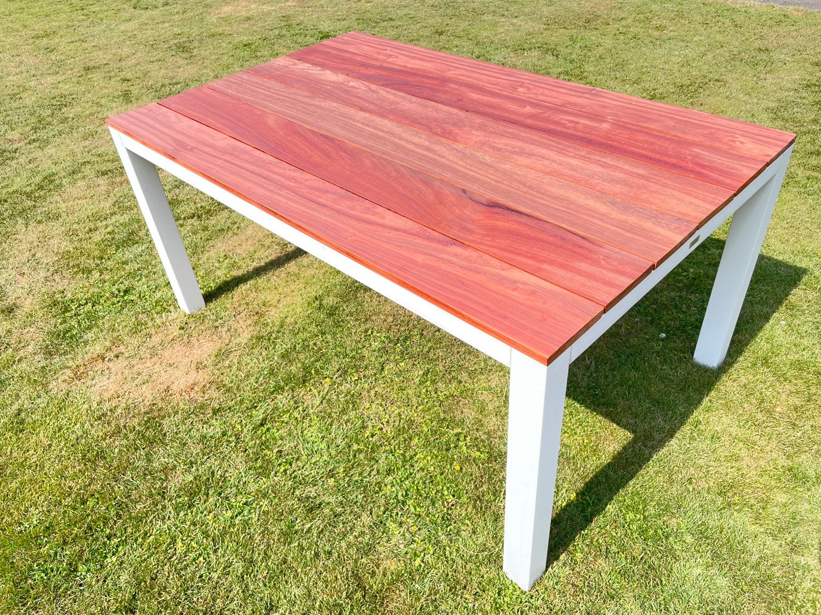 Padouk tuintafel, Tuin en Terras, Tuintafels, Ophalen, Nieuw, Aluminium