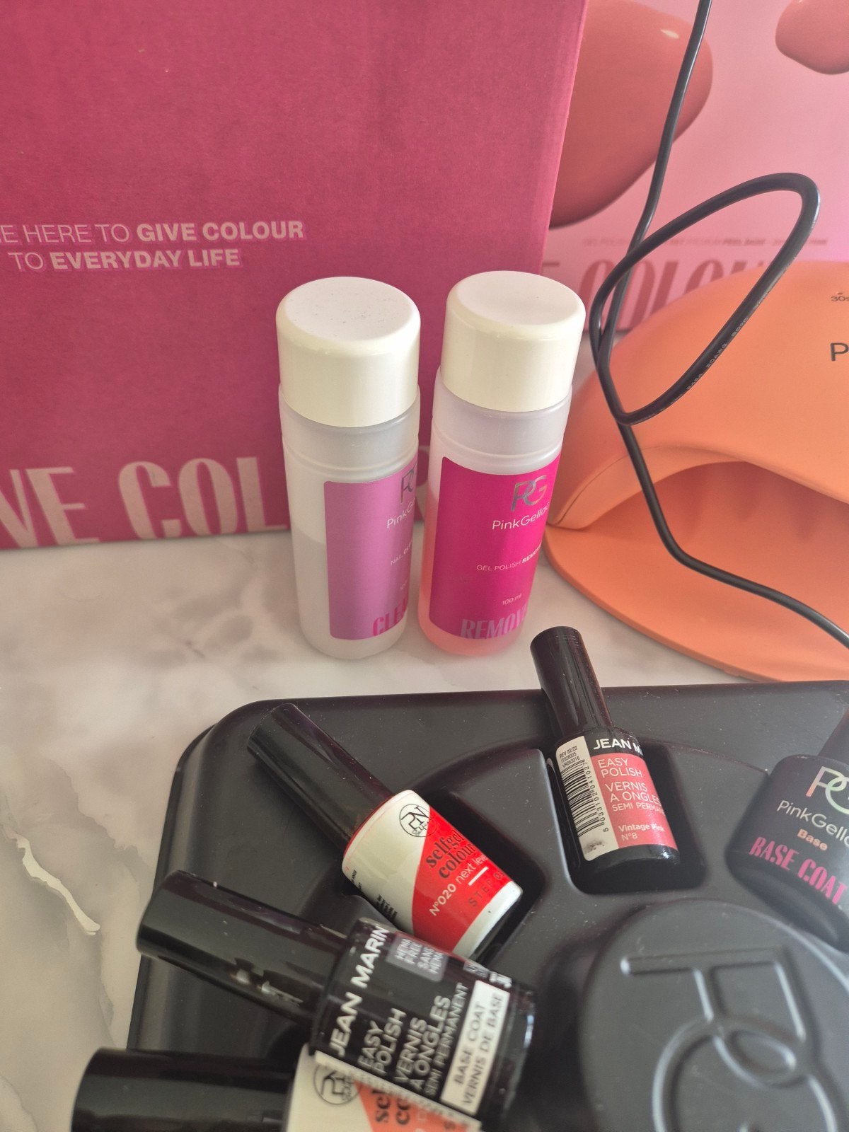Pink Gellac Starterset + LED Lamp & Accessoires, Ophalen, Zo goed als nieuw, Handen en Nagels, Accessoires