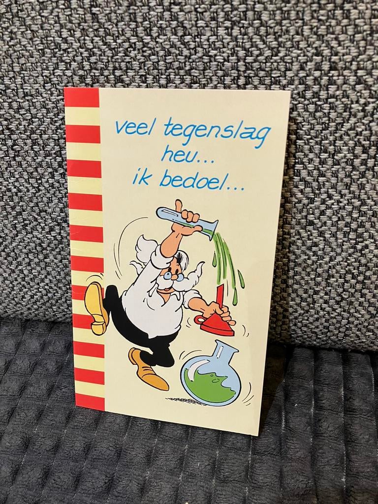 Dubbele verjaardagskaart Jommeke professor gobelijn, Verzamelen, Ophalen of Verzenden, Nieuw