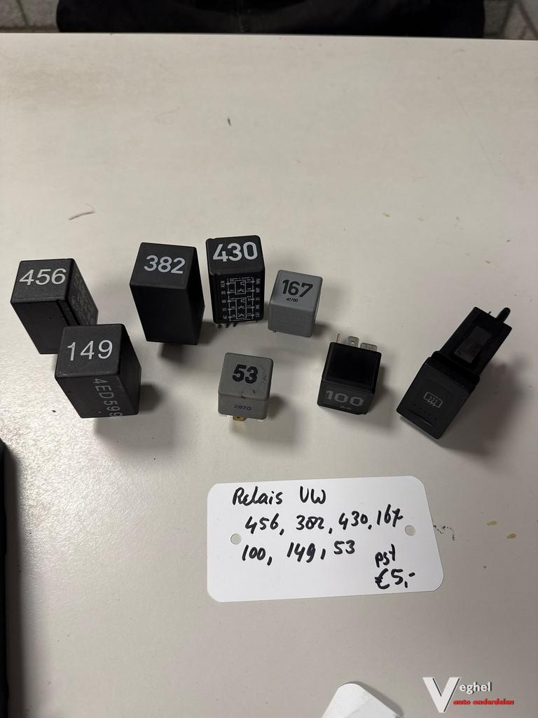 Vw diverse Relais , 456, 382, 430, 167, 100, 149, 53., Gebruikt, -, -, Ophalen of Verzenden