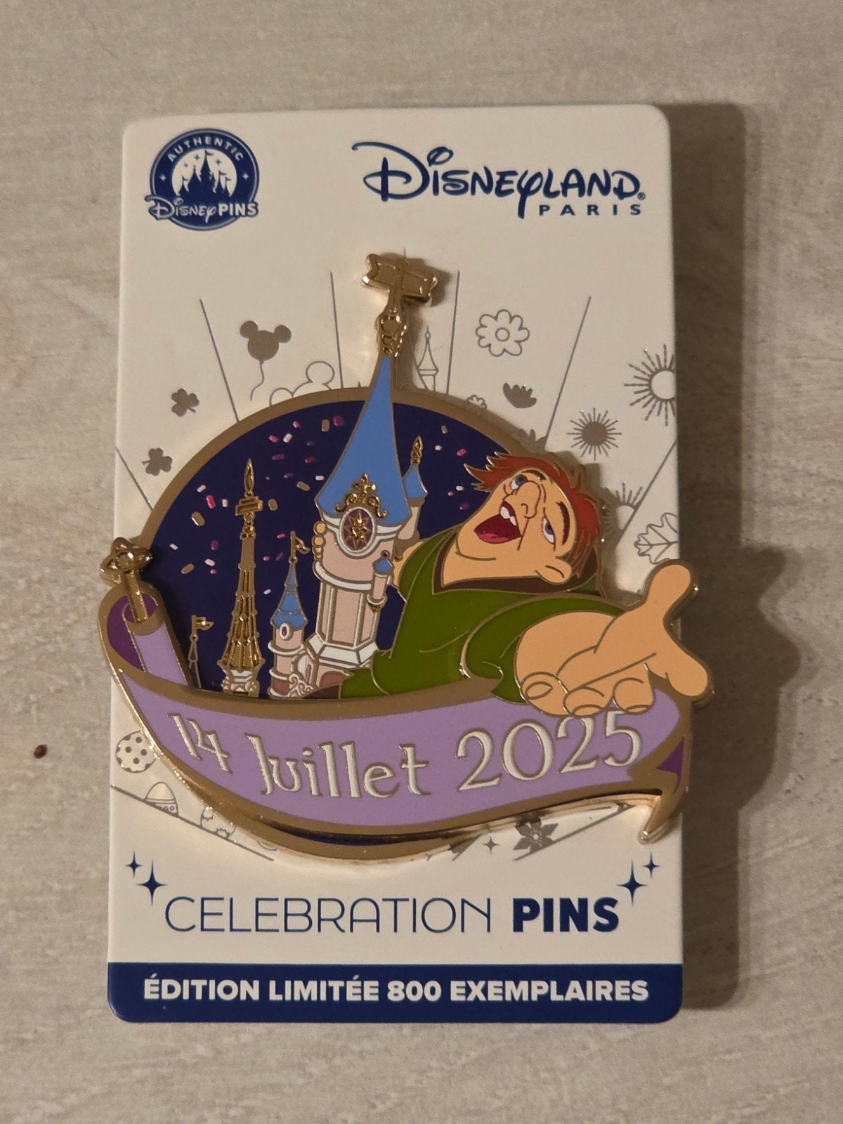 Épinglette Disneyland Paris en édition limitée du 14 juillet, Enlèvement ou Envoi, Autres personnages, Neuf, Autres types