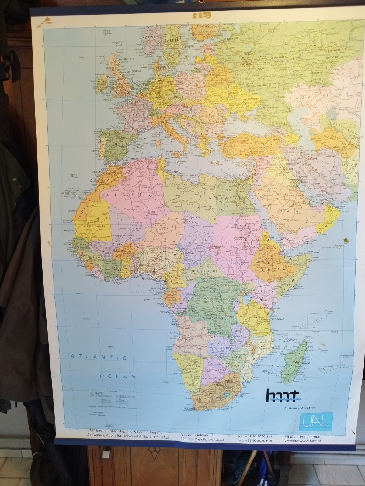 Schoolprent : Kaart Europa en Afrika, Antiek en Kunst, Antiek | Schoolplaten, Ophalen
