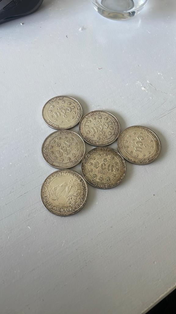 6 munten 5 ECU, Postzegels en Munten, Munten | Europa | Euromunten, Ophalen of Verzenden