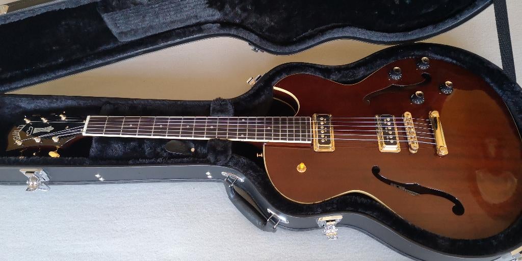 Guild Starfire II ST Royal Brown De Armond Dynasonic Gold, Ophalen, Zo goed als nieuw, Semi-solid body, Overige merken