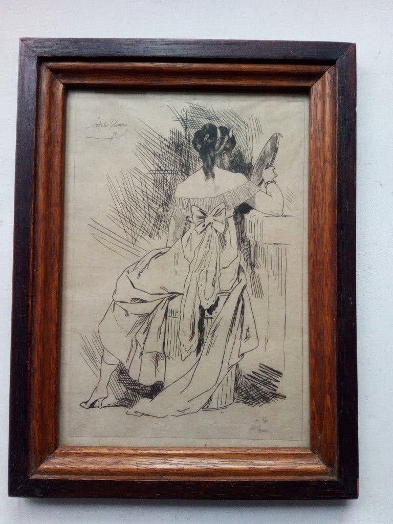 Félicien ROPS Lithographie  Métilla  1870, Antiquités & Art, Art | Peinture | Classique, Enlèvement ou Envoi, Signé, Papier