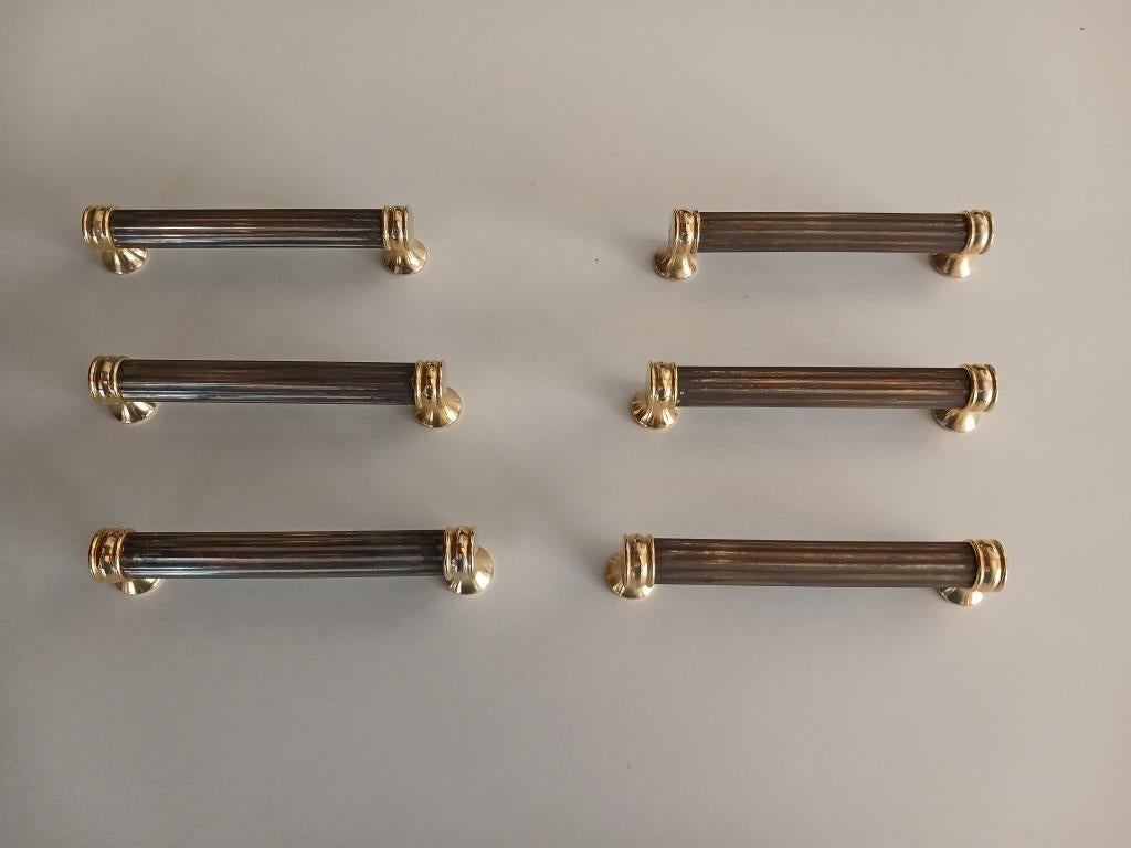 Set van 6 messenhouders - zilver-goud - VINTAGE, Ophalen
