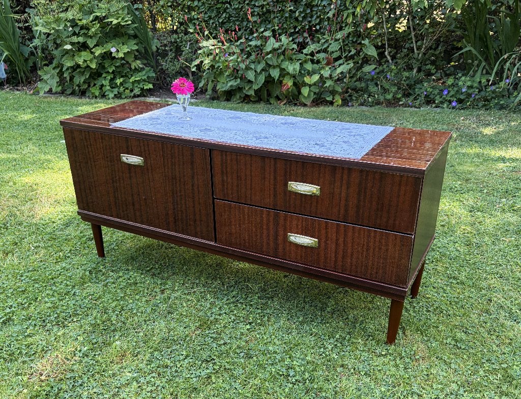 Mid century, vintage laden- / barkastje, donkerbruin, Enlèvement