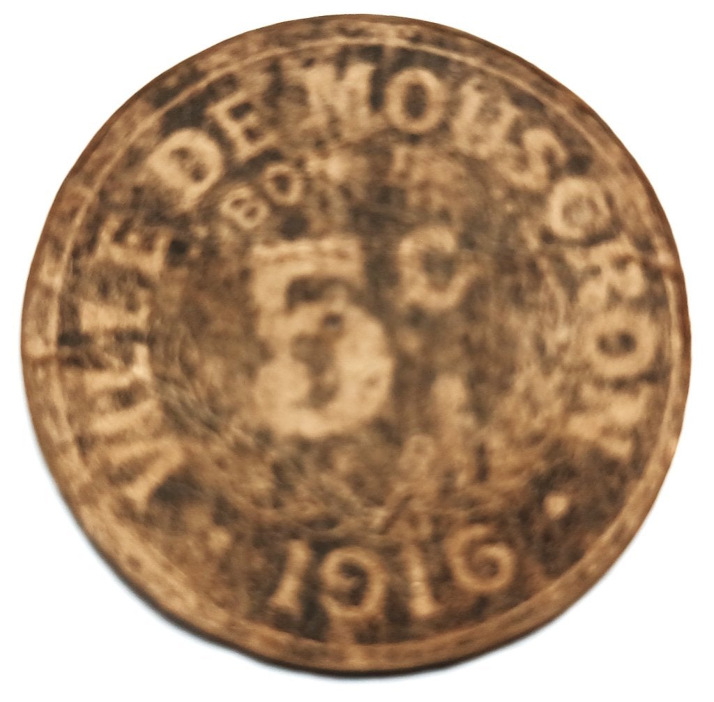 argent d'urgence belgique 1916 5 cents ville de mouscron, Timbres & Monnaies, Monnaies | Belgique, Enlèvement ou Envoi, Papier