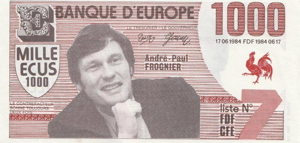 1000 ecus 17061984 proganda politics belgie, Ophalen of Verzenden