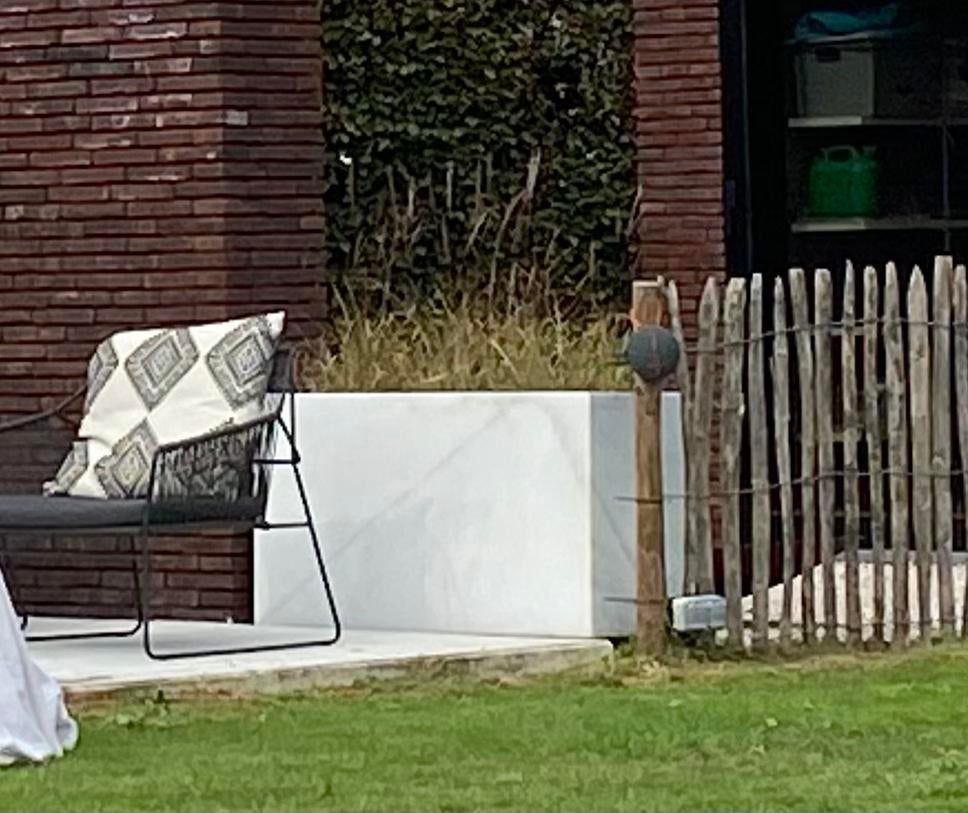 Marmerlook / travertin bloembak / plantenbak – gedemonteerd, Tuin en Terras, Ophalen, Tuin