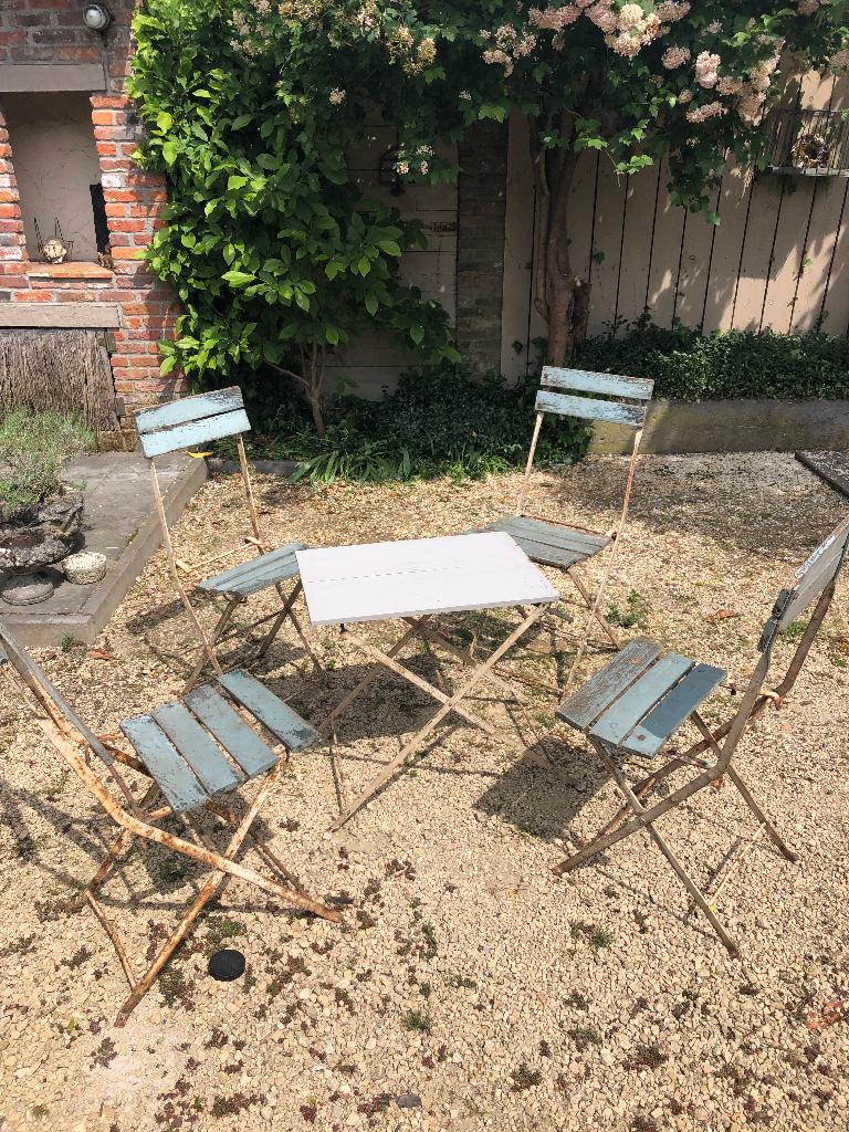 Brocante Franse tuinset om te renoveren, Antiek en Kunst, Ophalen